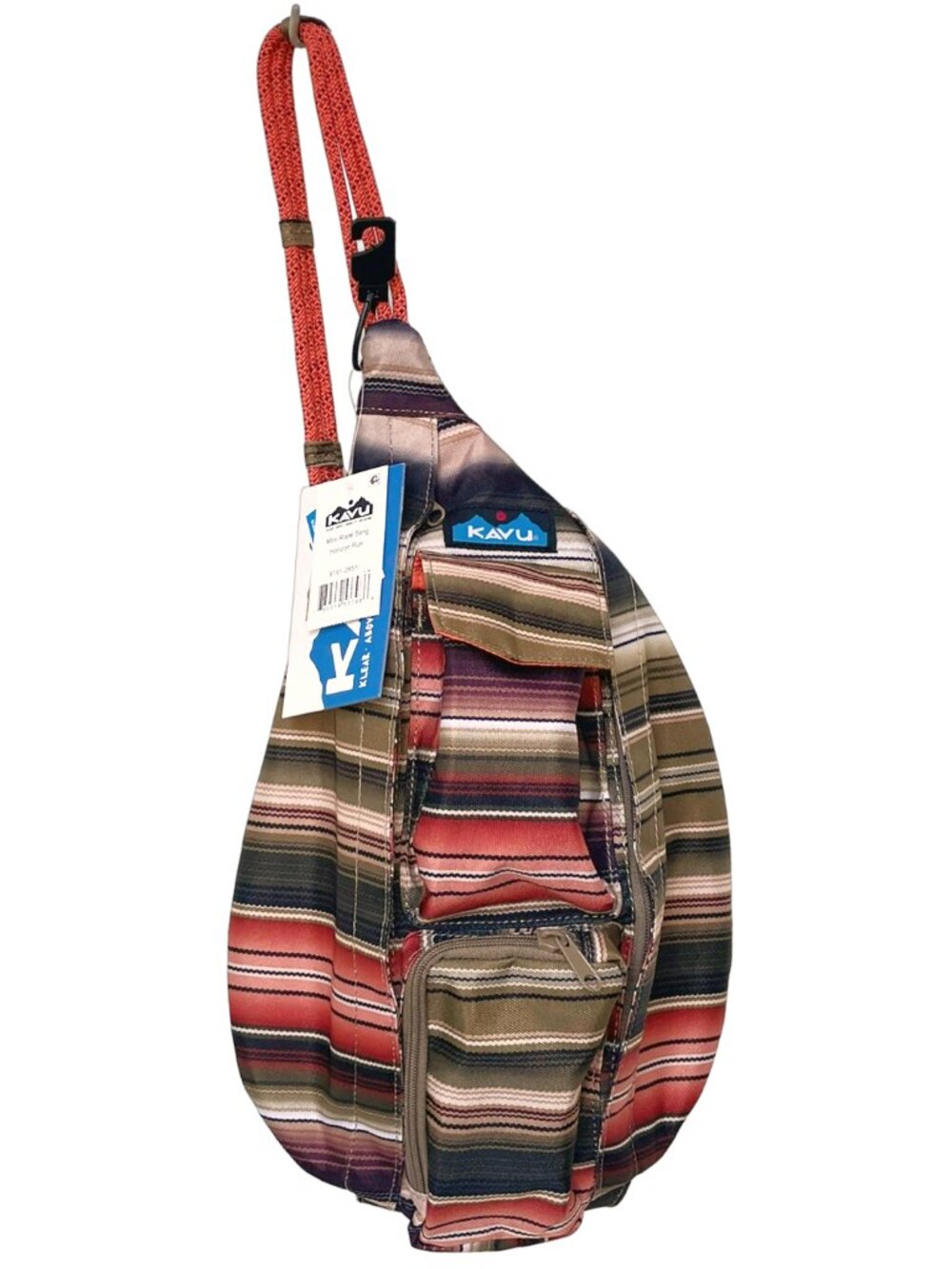 KAVU Mini Rope Sling Bag Horizon Run Striped Crossbody Backpack NWT - Picture 2 of 8